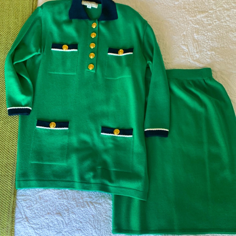 St John Collection By Marie Gray (vintage) knit tunic top and skirt